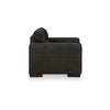 Ashley Lenie Oversized Chair Block Stitched Dark Gray Real and Faux Leather BM331809