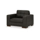 Ashley Lenie Oversized Chair Block Stitched Dark Gray Real and Faux Leather BM331809