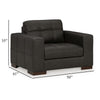 Ashley Lenie Oversized Chair Block Stitched Dark Gray Real and Faux Leather BM331809