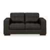 Ashley Lenie Loveseat Block Stitched Dark Gray Real and Faux Leather 70 Inch BM331810