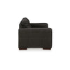 Ashley Lenie Loveseat, Block Stitched Dark Gray Real and Faux Leather 70 Inch