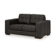 Ashley Lenie Loveseat, Block Stitched Dark Gray Real and Faux Leather 70 Inch