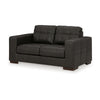 Ashley Lenie Loveseat Block Stitched Dark Gray Real and Faux Leather 70 Inch BM331810