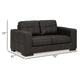 Ashley Lenie Loveseat, Block Stitched Dark Gray Real and Faux Leather 70 Inch