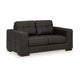 Ashley Lenie Loveseat, Block Stitched Dark Gray Real and Faux Leather 70 Inch