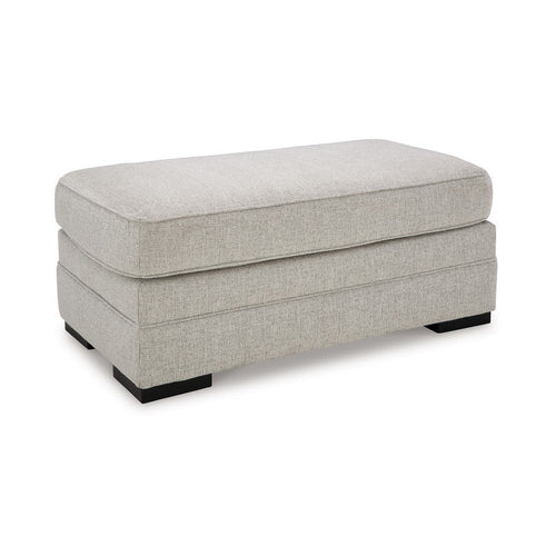 Ashley Shelyn Accent Ottoman Bench, Modern Light Sand Gray Polyester 43 Inch