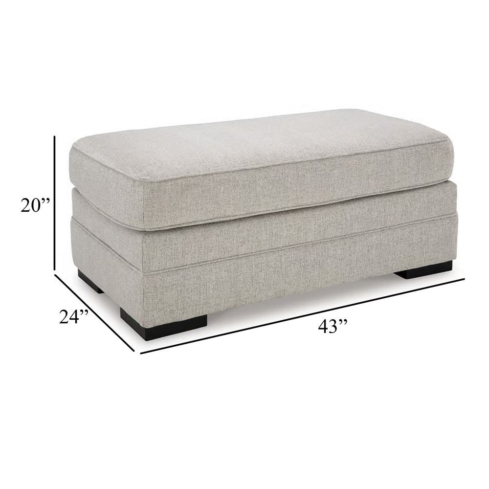 Ashley Shelyn Accent Ottoman Bench Modern Light Sand Gray Polyester 43 Inch BM331812