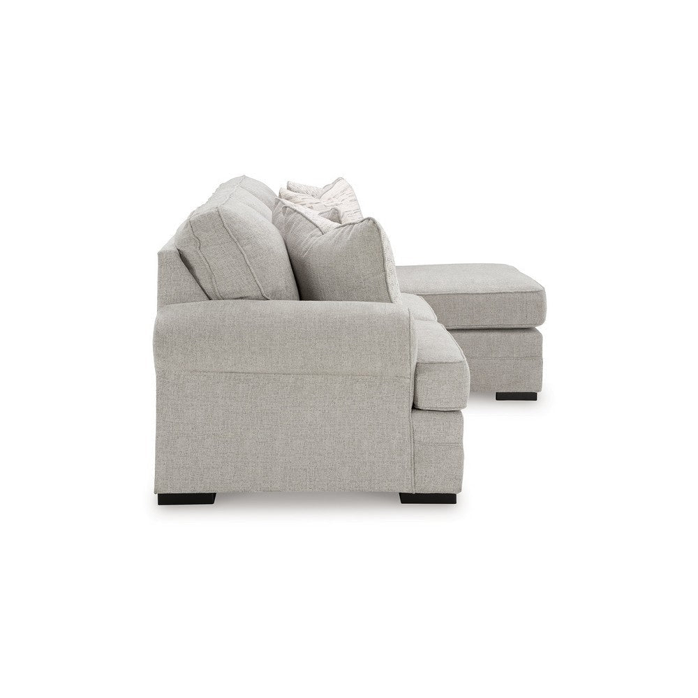 Ashley Shelyn Sofa Chaise with 4 Accent Pillows Sand Gray Polyester 97 Inch BM331813