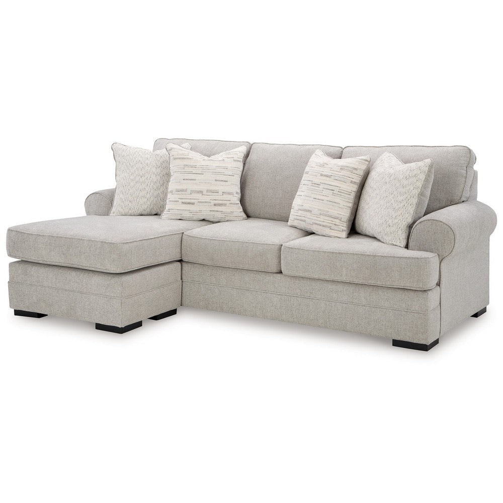 Ashley Shelyn Sofa Chaise with 4 Accent Pillows Sand Gray Polyester 97 Inch BM331813