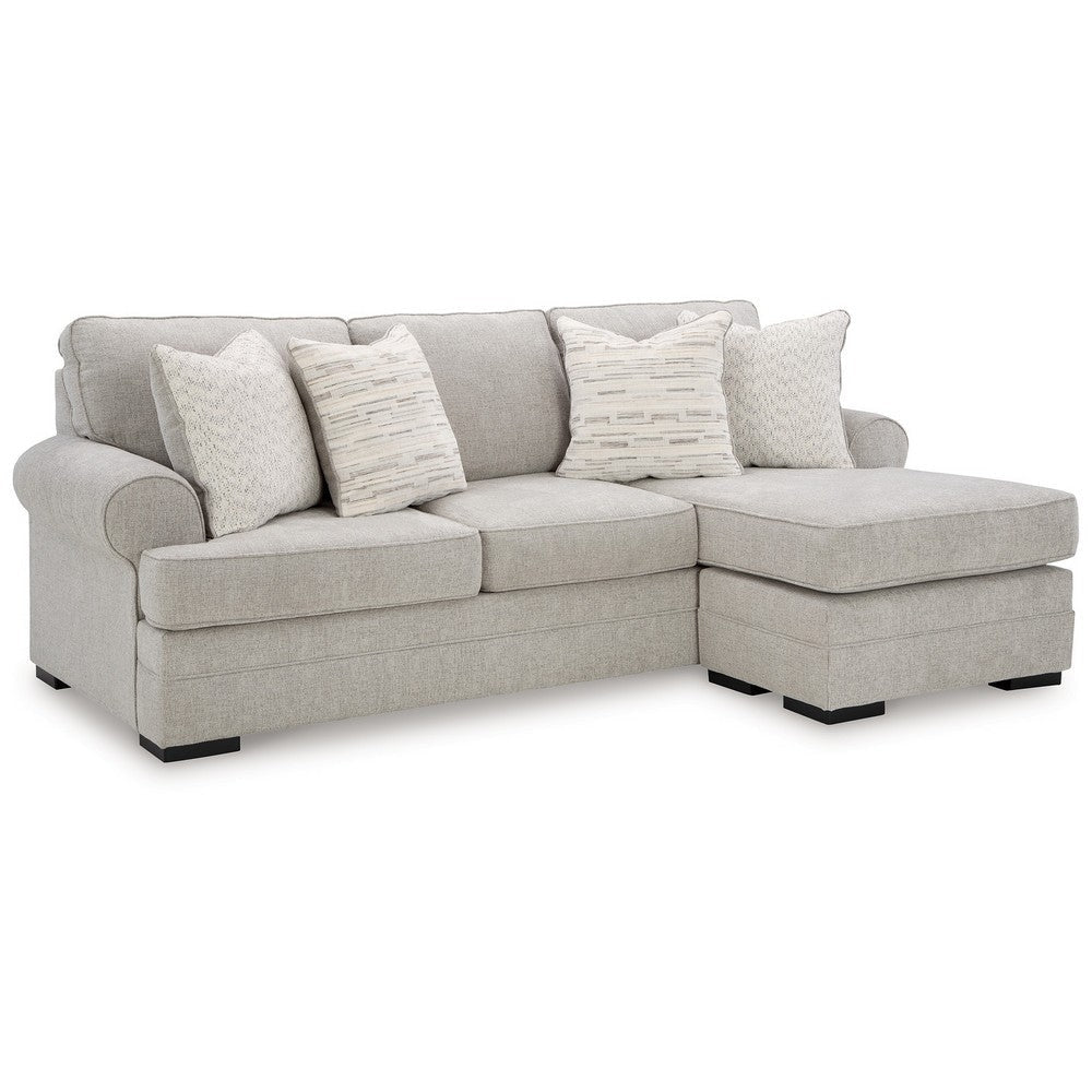 Ashley Shelyn Sofa Chaise with 4 Accent Pillows Sand Gray Polyester 97 Inch BM331813