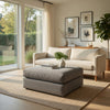 Ashley Aval Oversized Accent Ottoman, 44 Inch Square Ash Gray Polyester