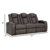 Ashley Fynne LED Power Reclining Sofa USB Charger Gray Faux Leather 85 Inch BM331817
