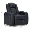 Ashley Fynne LED Power Recliner Chair USB Port Sapphire Blue Faux Leather BM331819