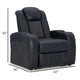 Ashley Fynne LED Power Recliner Chair USB Port Sapphire Blue Faux Leather BM331819