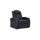 Ashley Fynne LED Power Recliner Chair, USB Port, Sapphire Blue Faux Leather