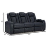 Ashley Fynne Power Reclining Sofa LEDs Sapphire Blue Faux Leather 85 Inch BM331820