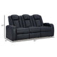 Ashley Fynne Power Reclining Sofa LEDs Sapphire Blue Faux Leather 85 Inch BM331820