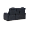 Ashley Fynne LED Power Reclining Loveseat Sapphire Blue Faux Leather 74 Inch BM331821