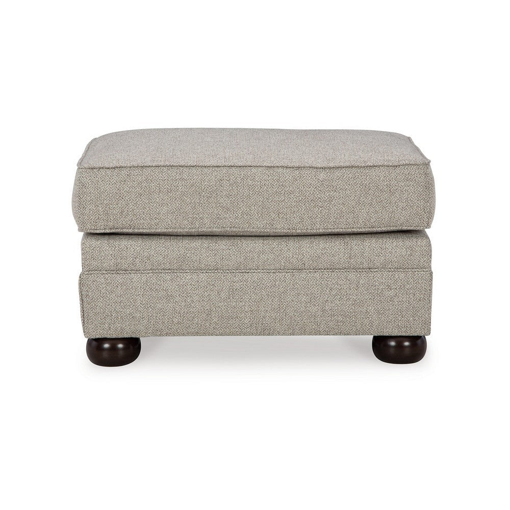 Ashley Gael Ottoman Soft Cushioned Gray Beige Polyester Dark Brown 31 Inch BM331823