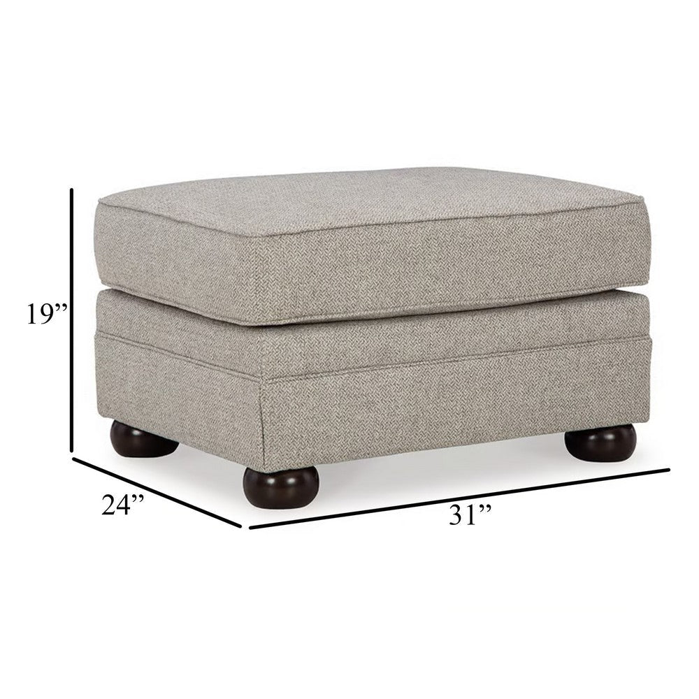 Ashley Gael Ottoman Soft Cushioned Gray Beige Polyester Dark Brown 31 Inch BM331823