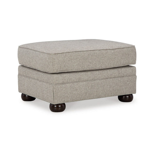 Ashley Gael Ottoman, Soft Cushioned Gray Beige Polyester, Dark Brown, 31 Inch