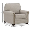 Ashley Gael Accent Armchair Gray Beige Polyester Dark Brown Nailhead Trim BM331824