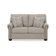 Ashley Gael Loveseat, Gray Beige Polyester, Dark Brown Nailhead Trim 64 Inch