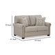 Ashley Gael Loveseat, Gray Beige Polyester, Dark Brown Nailhead Trim 64 Inch