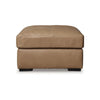 Ashley Bandy Oversized Ottoman Toffee Brown Genuine Leather 37 Inch Square BM331829