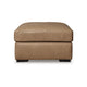 Ashley Bandy Oversized Ottoman Toffee Brown Genuine Leather 37 Inch Square BM331829