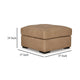 Ashley Bandy Oversized Ottoman Toffee Brown Genuine Leather 37 Inch Square BM331829