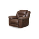 Ashley Aky Manual Rocker Recliner Chair Smooth Chocolate Brown Faux Leather BM331832