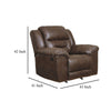 Ashley Aky Manual Rocker Recliner Chair Smooth Chocolate Brown Faux Leather BM331832