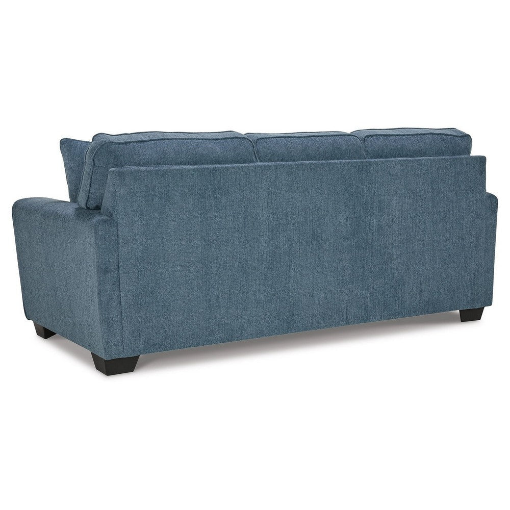 Ashley Caten Sleeper Sofa Queen Size Bed Blue Polyester Upholstery 87 Inch BM331835