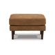 Ashley Tely Ottoman, Caramel Brown Faux Leather, Tapered Black Legs, 30 Inch