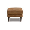 Ashley Tely Ottoman, Caramel Brown Faux Leather, Tapered Black Legs, 30 Inch