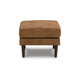 Ashley Tely Ottoman, Caramel Brown Faux Leather, Tapered Black Legs, 30 Inch