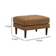 Ashley Tely Ottoman, Caramel Brown Faux Leather, Tapered Black Legs, 30 Inch