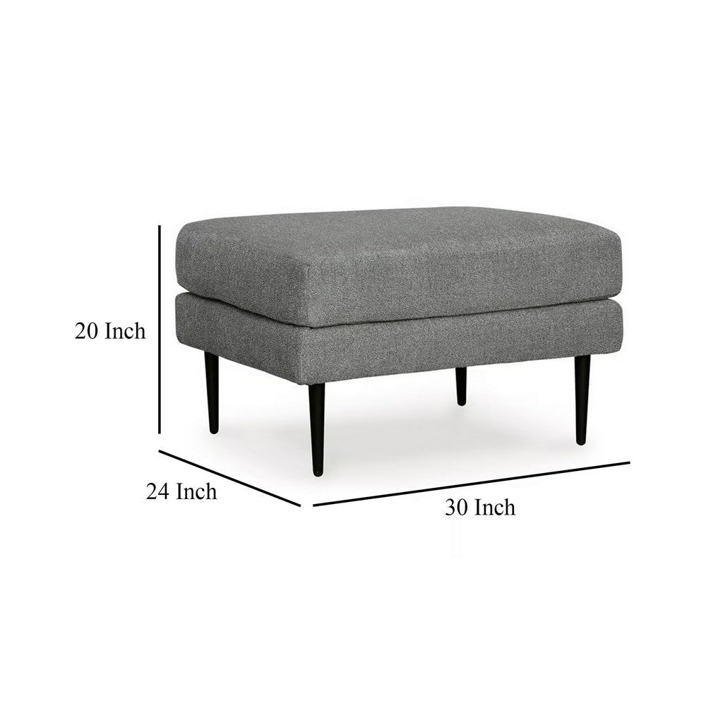 Ashley Haez Ottoman Charcoal Gray Polyester Tapered Black Legs 30 Inch BM331837