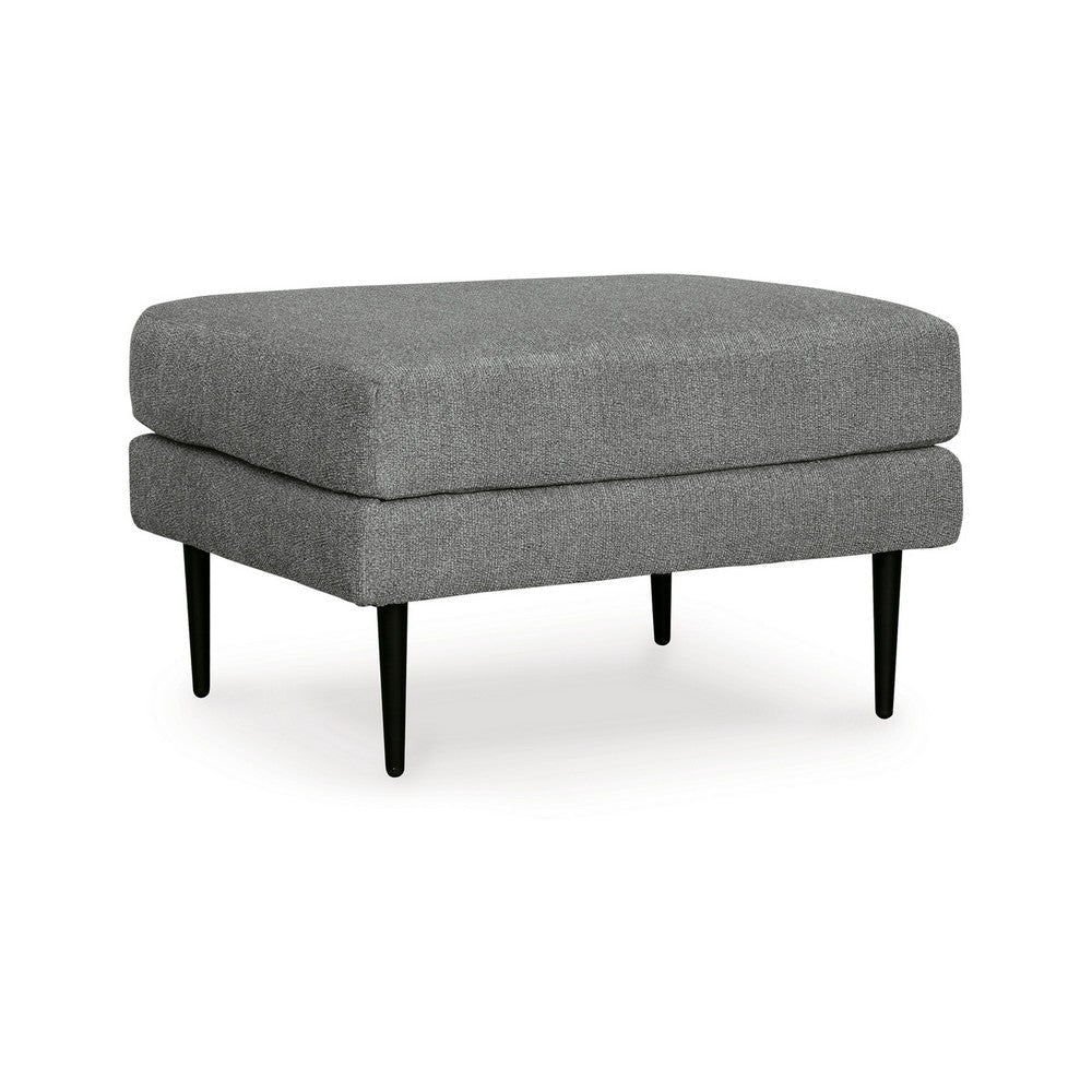 Ashley Haez Ottoman, Charcoal Gray Polyester, Tapered Black Legs, 30 Inch