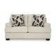 Ashley Burgess Loveseat, Quartz Beige Polyester, 2 Throw Pillows, 70 Inch