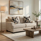 Ashley Burgess Loveseat, Quartz Beige Polyester, 2 Throw Pillows, 70 Inch