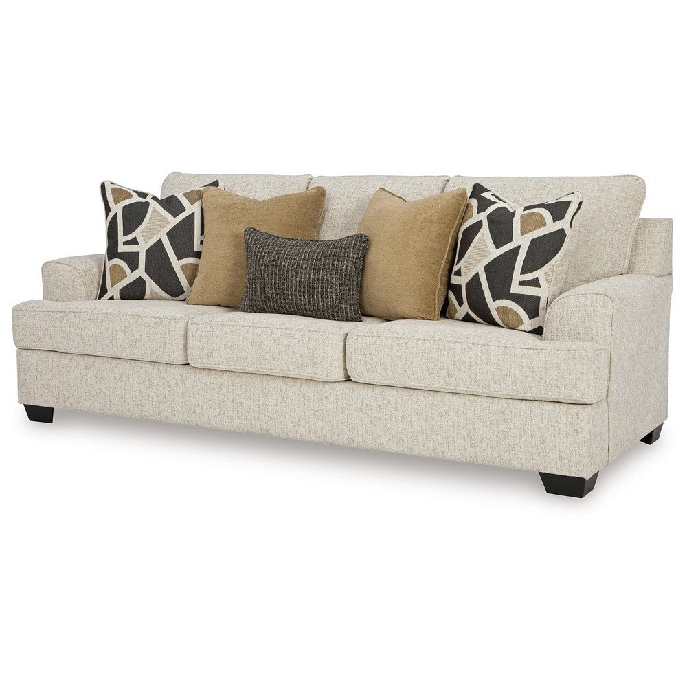 Ashley Burgess Sofa Quartz Beige Polyester 5 Accent Throw Pillows 97 Inch BM331841