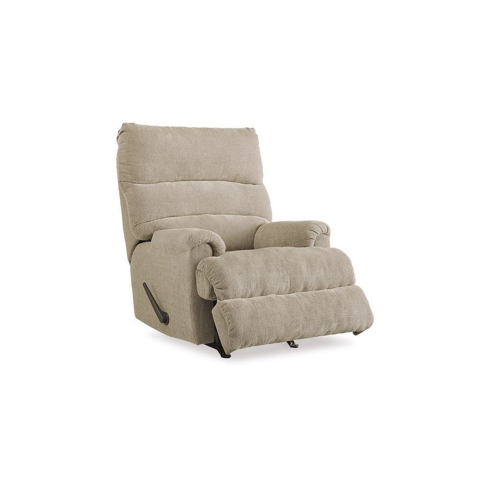 Ashley Mansi Manual Rocker Recliner Chair Dusk Gray Tweed Weave Polyester