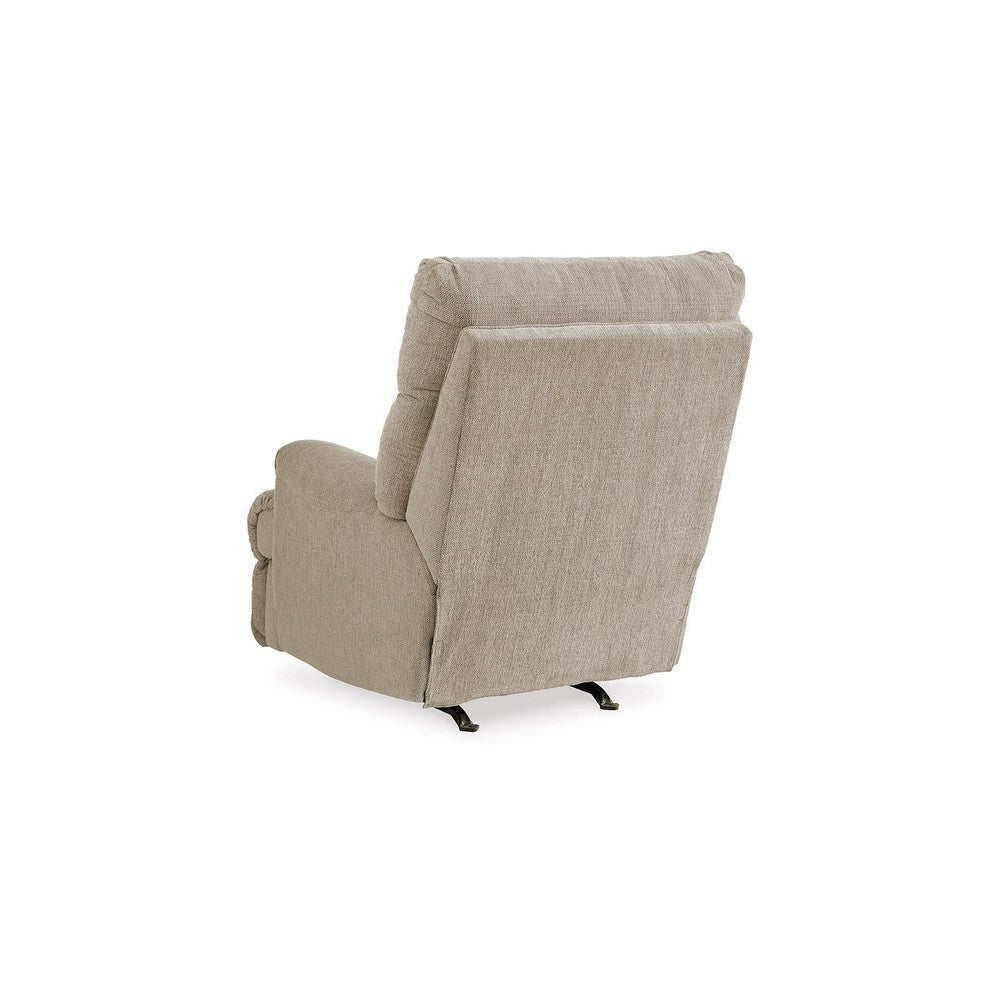 Ashley Mansi Manual Rocker Recliner Chair Dusk Gray Tweed Weave Polyester