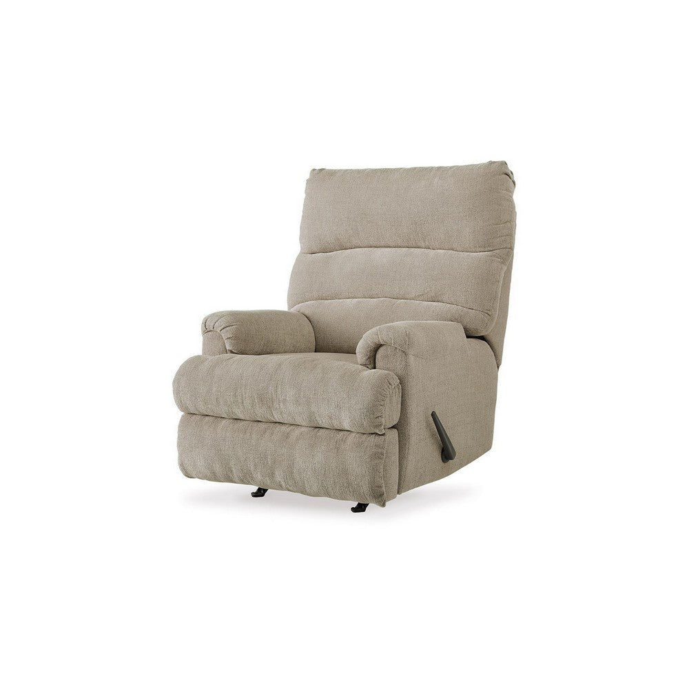 Ashley Mansi Manual Rocker Recliner Chair Dusk Gray Tweed Weave Polyester