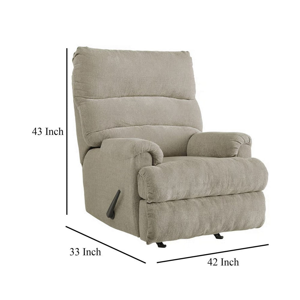 Ashley Mansi Manual Rocker Recliner Chair Dusk Gray Tweed Weave Polyester