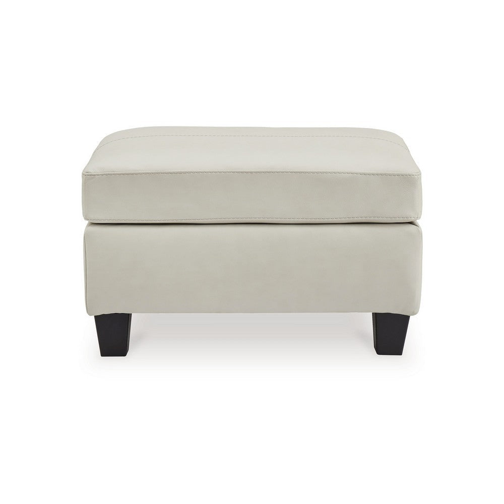 Ashley Geno Ottoman Modern Coconut Beige Leather and Faux Leather 33 Inch BM331858