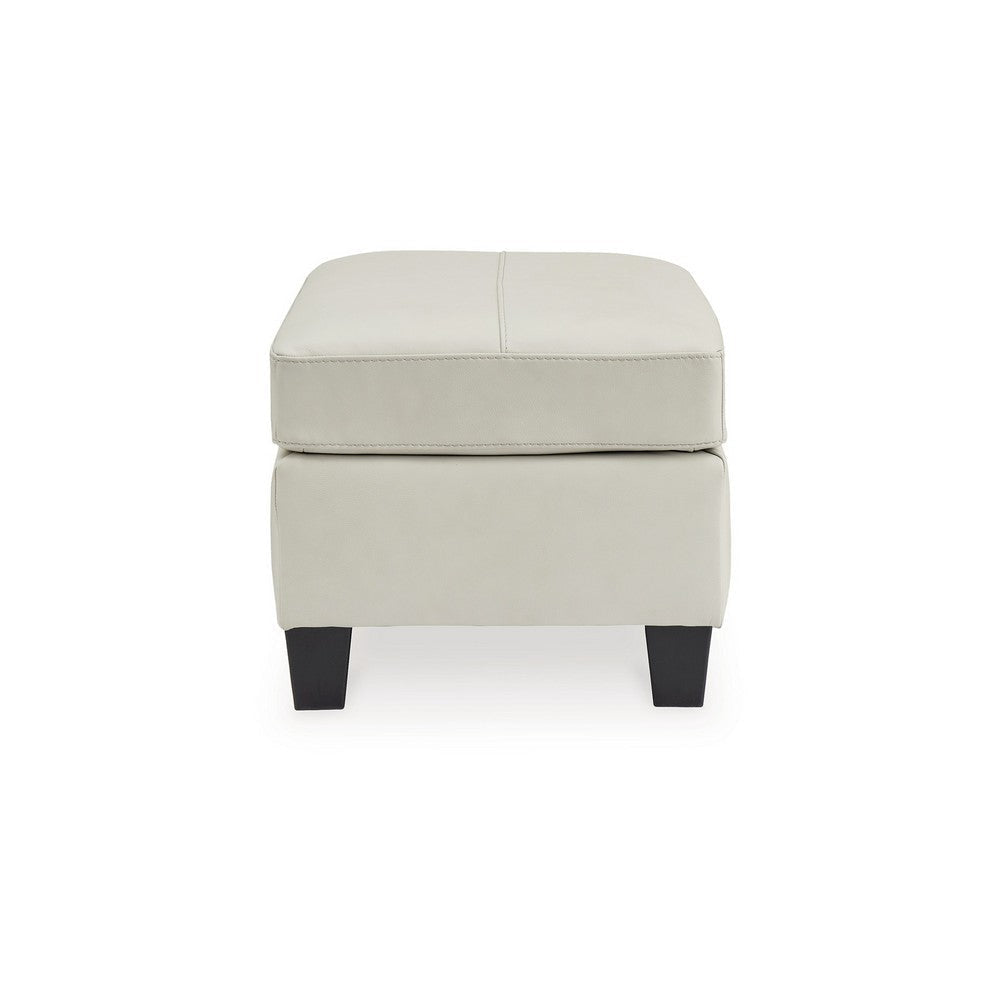 Ashley Geno Ottoman Modern Coconut Beige Leather and Faux Leather 33 Inch BM331858