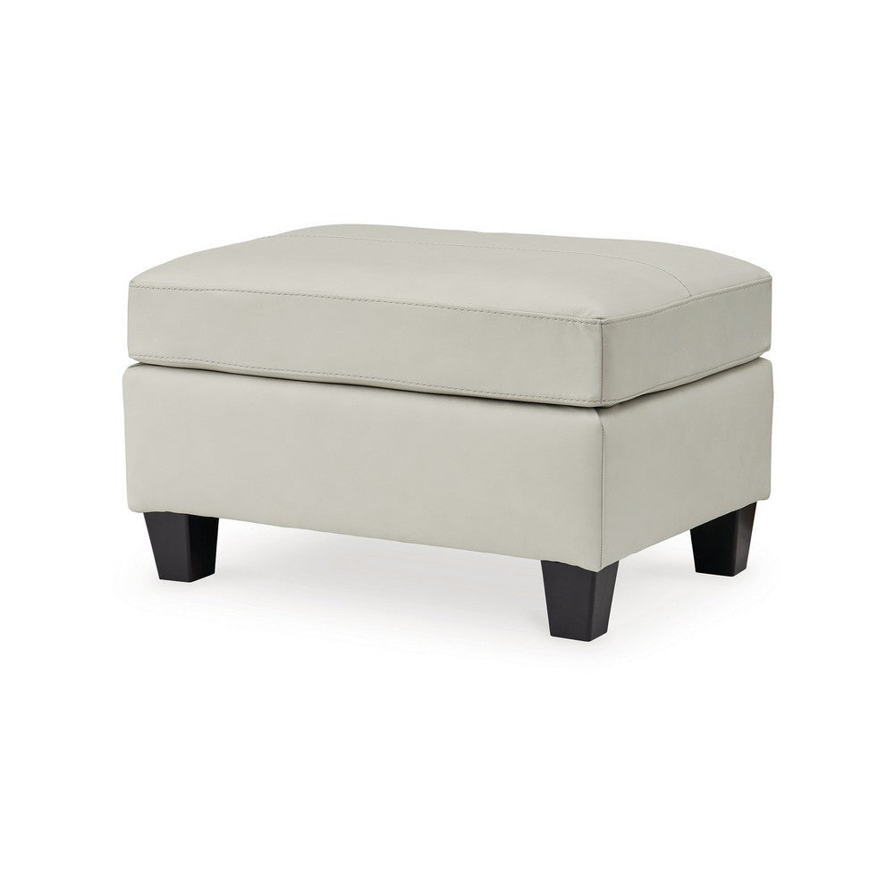 Ashley Geno Ottoman Modern Coconut Beige Leather and Faux Leather 33 Inch BM331858